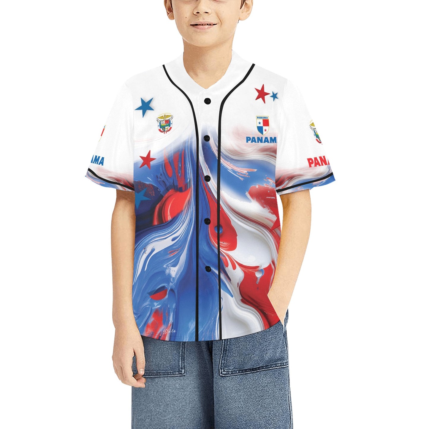 Panama Paint 2 Kid's All Over Print Baseball Jersey(ModelT50)