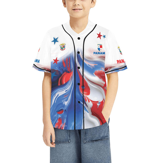 Panama Paint 2 Kid's All Over Print Baseball Jersey(ModelT50)