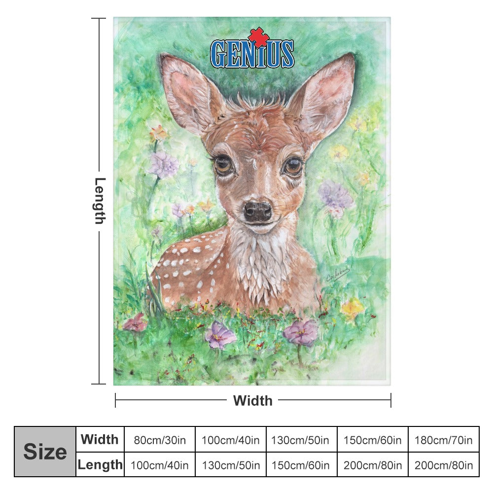 Genius Deer Mom Ultra-Soft Flannel Blanket 60"x80"