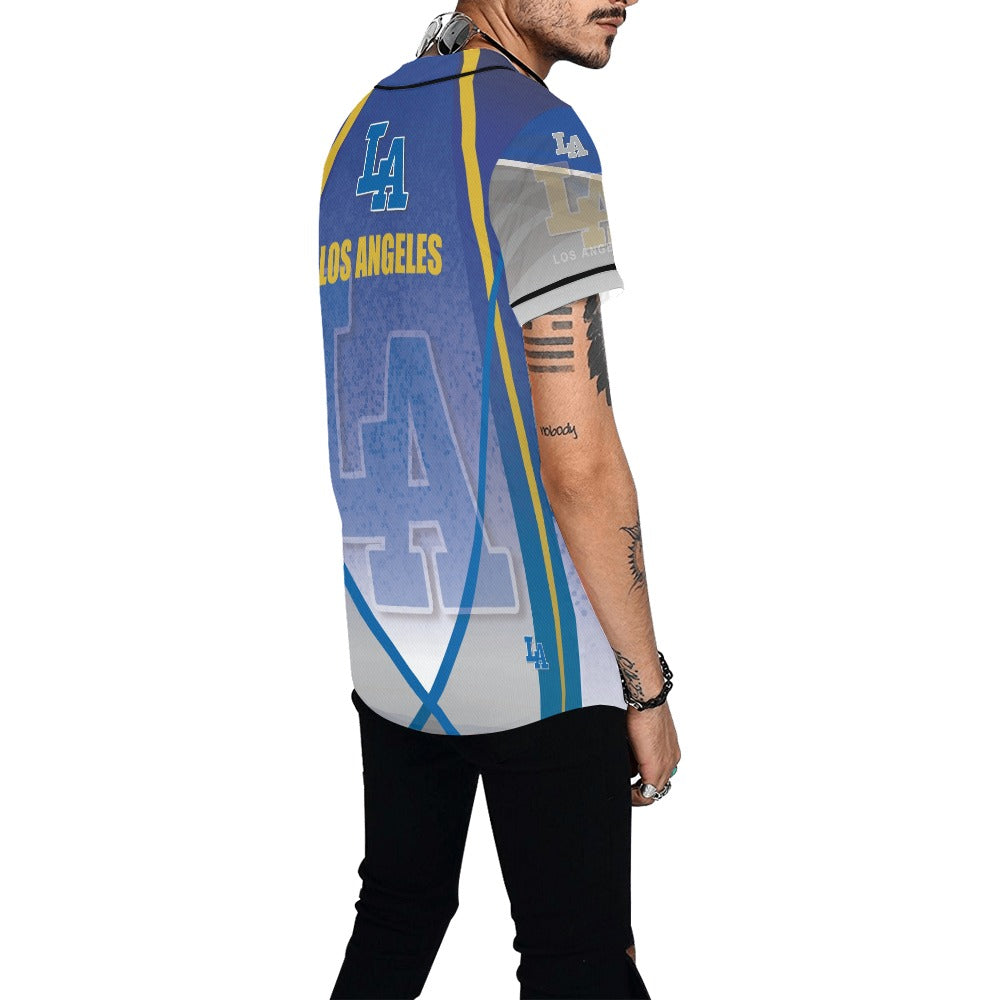 LA Men's All Over Print Baseball Jersey Look (T50)