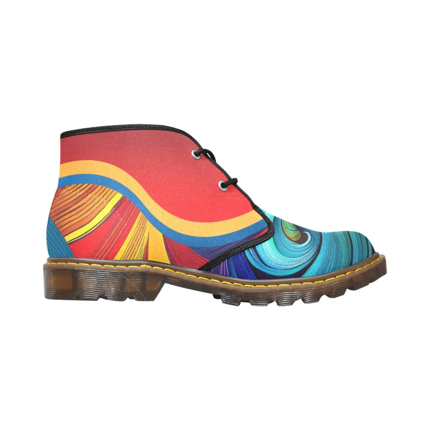 Colorful 2 Women's Canvas Chukka Boots Shoe (Model 2402-1)