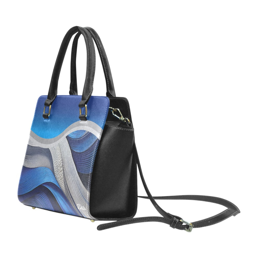 *Blue Ribbon Rivet Shoulder Handbag
