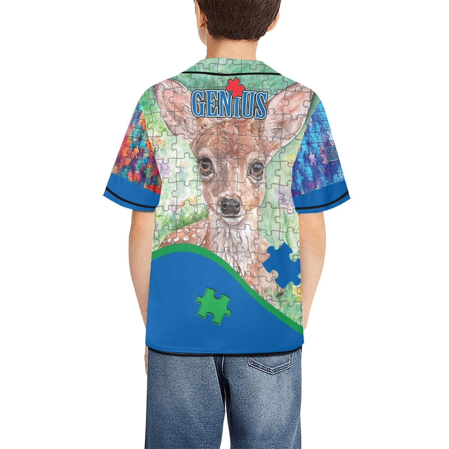 Geniuses Kid's All Over Print Baseball Jersey(ModelT50)