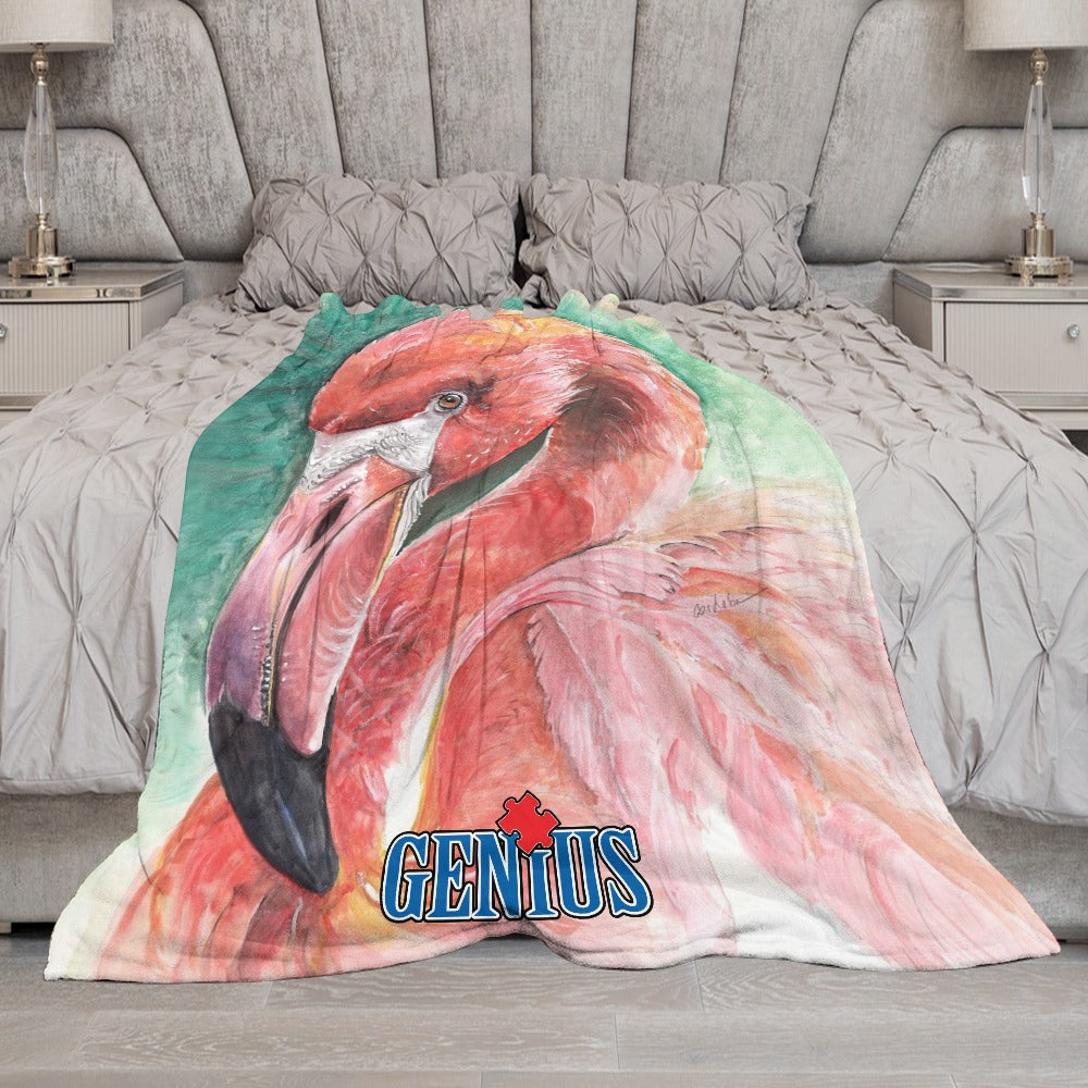 Genius Flamingo Ultra-Soft Flannel Blanket 60"x80"